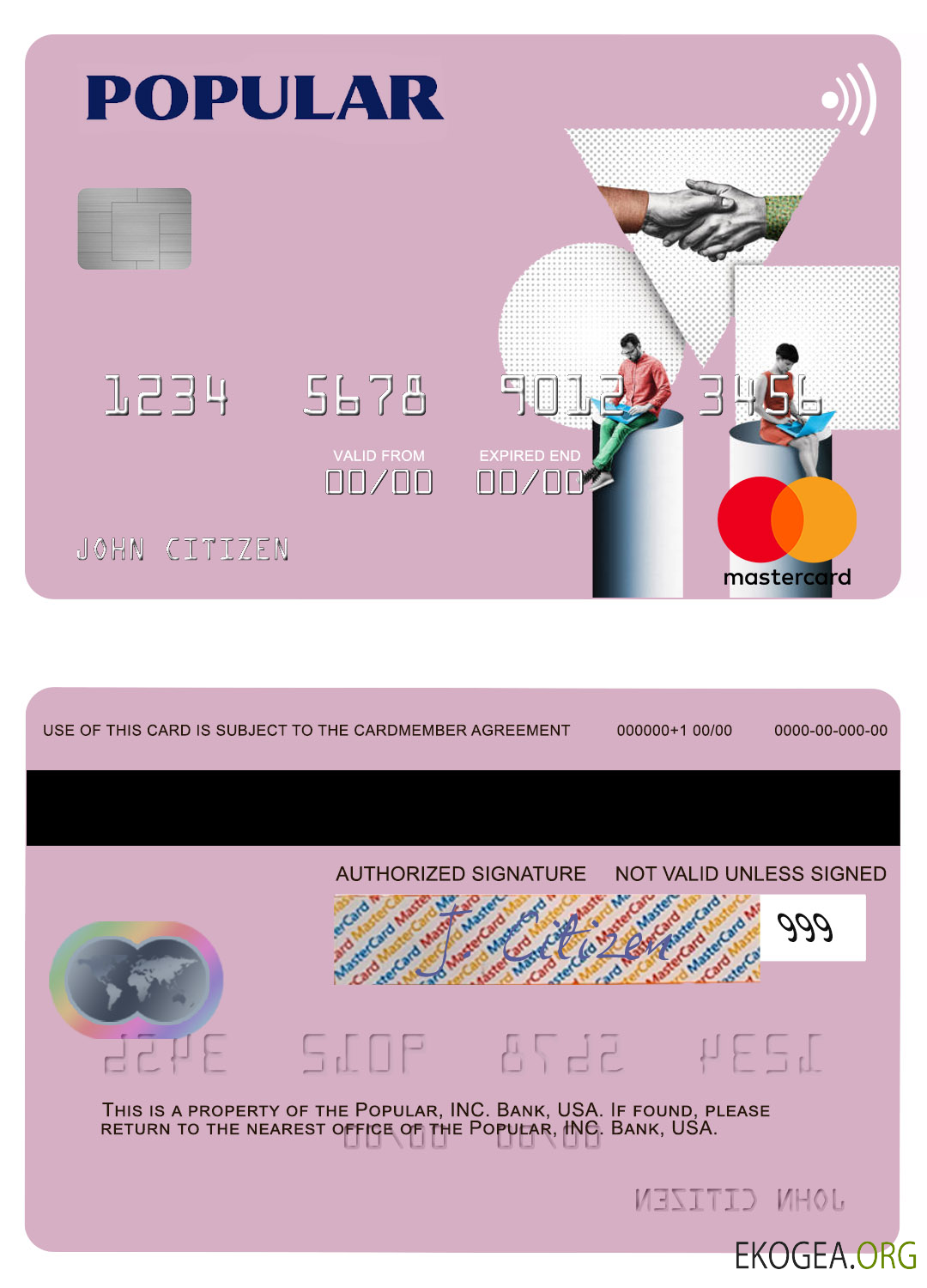 Carte bancaire USA Popular, Inc.